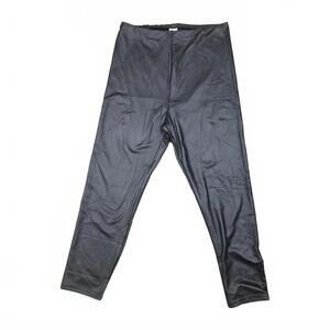 Women’s XL Black Leggings Shiny Vegan Leather Pants